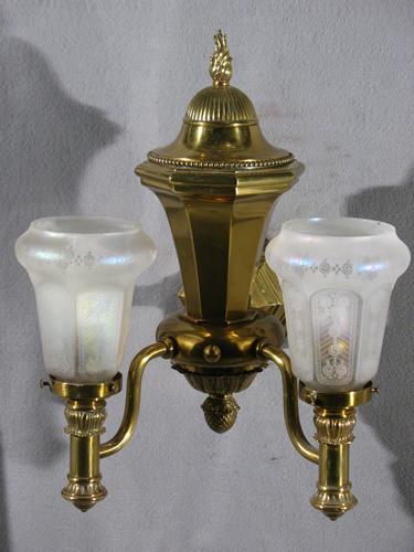 Pair of Double arm Oil Style Sconces